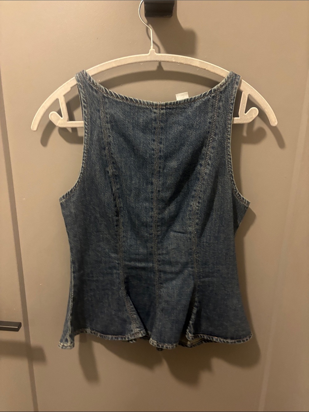 H&M Denim Peplum Tank Top - Blue Jean